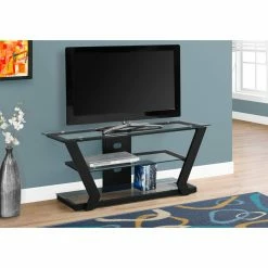 New 🔔 TV Stands Monarch Specialties 48 In. Metal/Glass TV Stand ⭐
