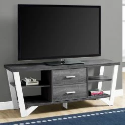 New ❤️ TV Stands Monarch Specialties 60 In. TV Stand With 2 Storage Drawers ⭐