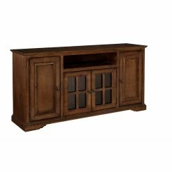 Deals 🌟 TV Stands Progressive Furniture Hamilton 64 In. TV Console - Auburn Cherry ⭐