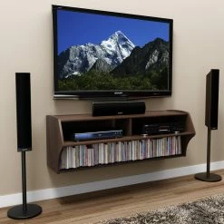 Wholesale ❤️ TV Stands Prepac Espresso Altus Wall Mounted Audio/Video Console TV Stand 🔥