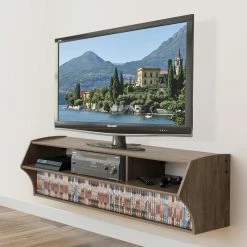 Discount 🛒 TV Stands Prepac Altus Plus Wall Mounted TV Stand - Drifted Gray 🛒
