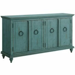 Cheap 🛒 TV Stands Martin Svensson Home Garden District Solid Wood 65 In. TV Stand - Rustic Turquoise 😀