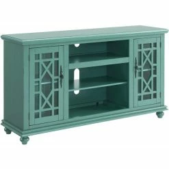 Outlet 🥰 TV Stands Martin Svensson Home Elegant 2 Door 63 In. TV Stand - Antique Teal 🎉