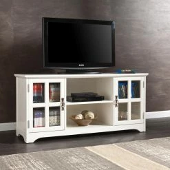 Deals 🎁 TV Stands Southern Enterprises Remington TV/Media Stand - White 🥰