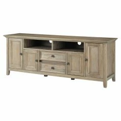 New 🔔 Brooklyn & Max TV Stands Brooklyn + Max Washington Pine Wood 4 Door TV Media Stand 🔔