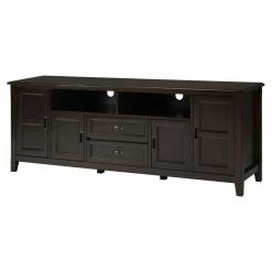 Budget 😀 Brooklyn & Max TV Stands Brooklyn + Max Berkshire Pine Wood 4 Door TV Media Stand 😀