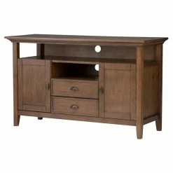 Best Sale 🤩 Brooklyn & Max TV Stands Brooklyn + Max Stanwick Solid Pine Wood 2 Door Rustic TV Media Stand ✨