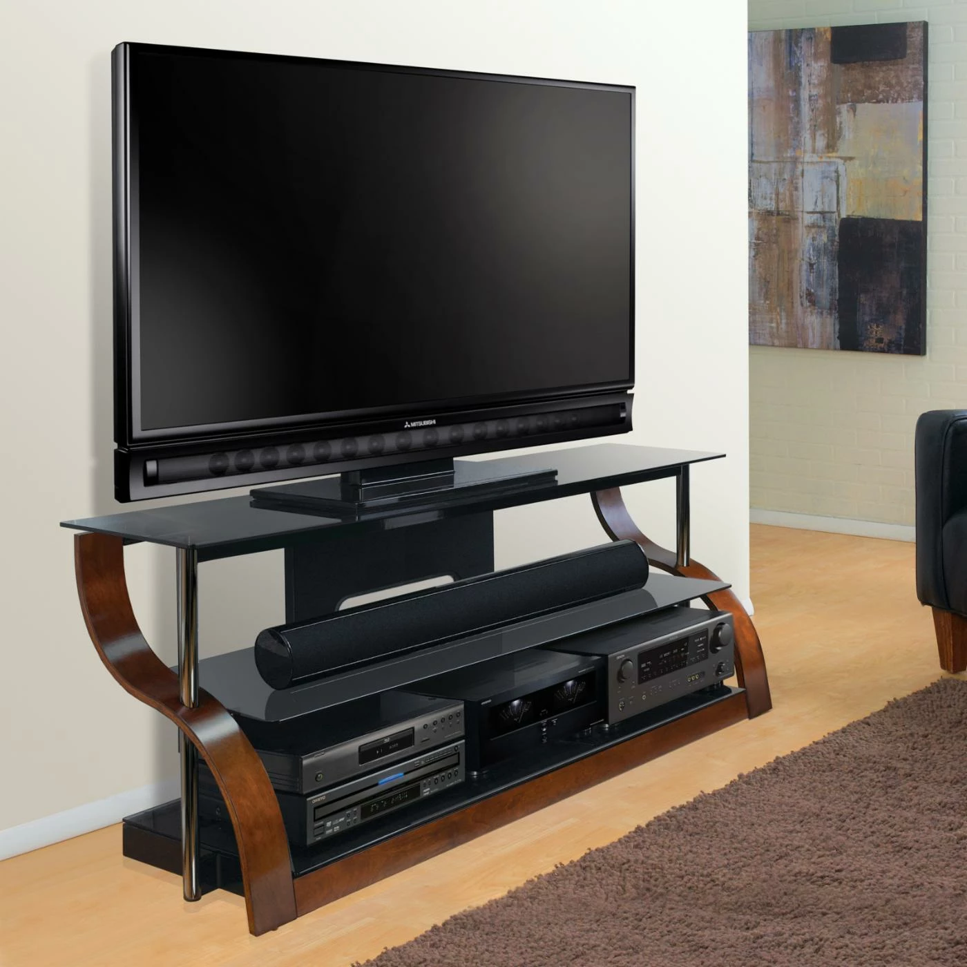 Flash Sale π€© TV Stands BellO 65 In. Curved TV Stand - Vibrant Espresso π