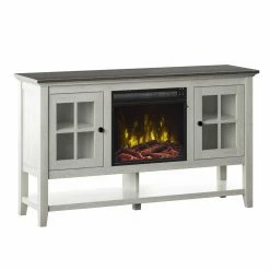 Wholesale 😍 TV Stands Twin Star Home Farmhouse Window Pane TV Stand With Electric Fireplace 👏