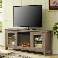 Cheapest ✨ TV Stands Walker Edison 58 In. Electric Fireplace TV Stand With Doors ⌛