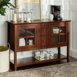 Outlet ⭐ TV Stands Walker Edison Wood 52 In. Console Table Buffet TV Stand 🎁