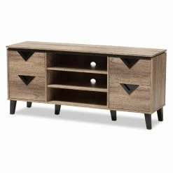 Best Sale ✔️ TV Stands HN Home Kingsley Modern Farmhouse Wood 55 In. TV Stand 👏