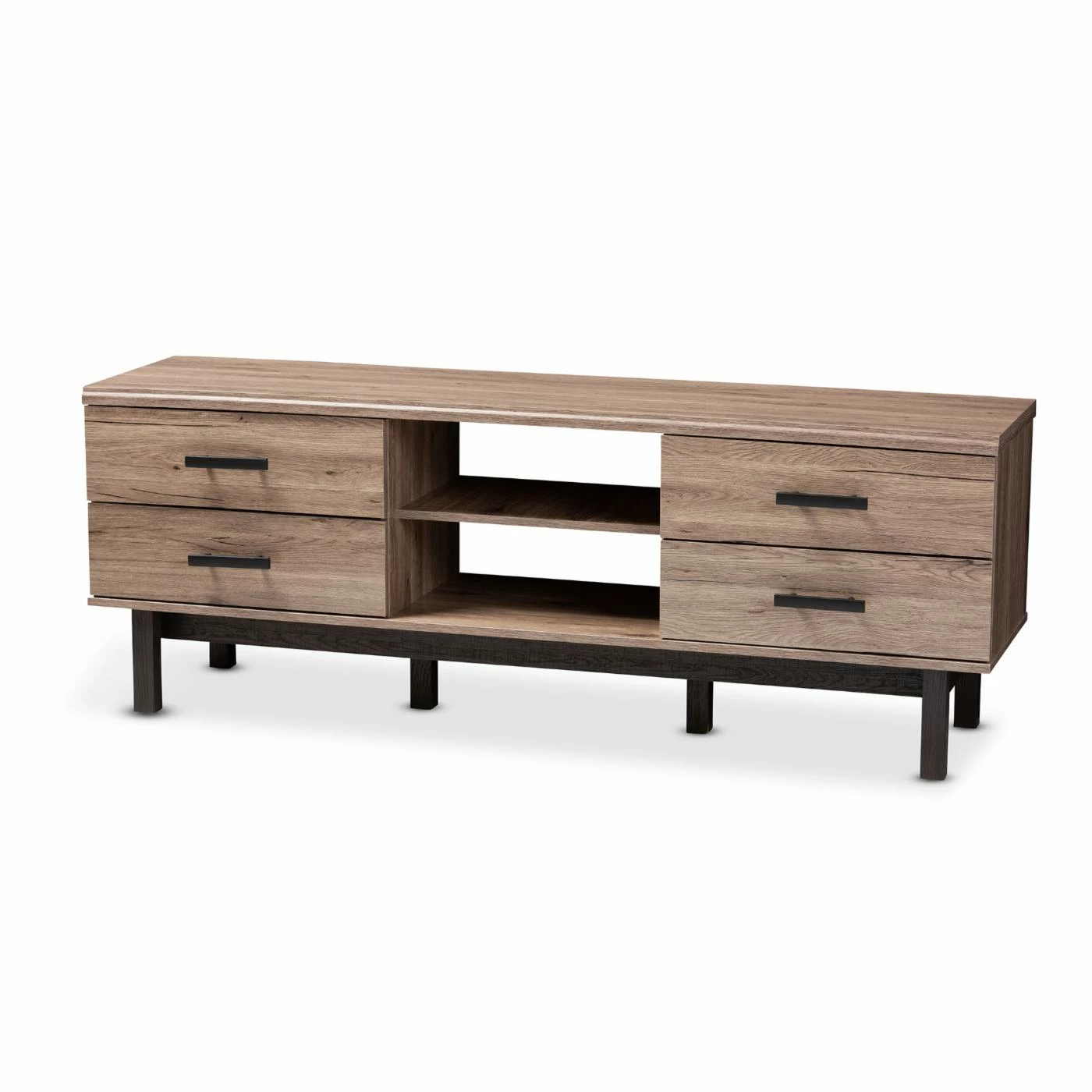 Wholesale π₯ TV Stands Baxton Studio Arend Contemporary 4 Drawer TV Stand - Oak/Ebony βοΈ