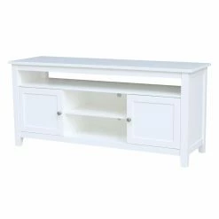 Promo 🌟 TV Stands International Concepts 2 Door Entertainment/TV Stand-White 🤩