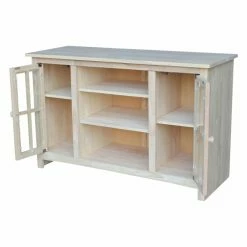 Hot Sale 🎉 TV Stands International Concepts Entertainment/TV Stand With 2 Doors - Whitewash 💯