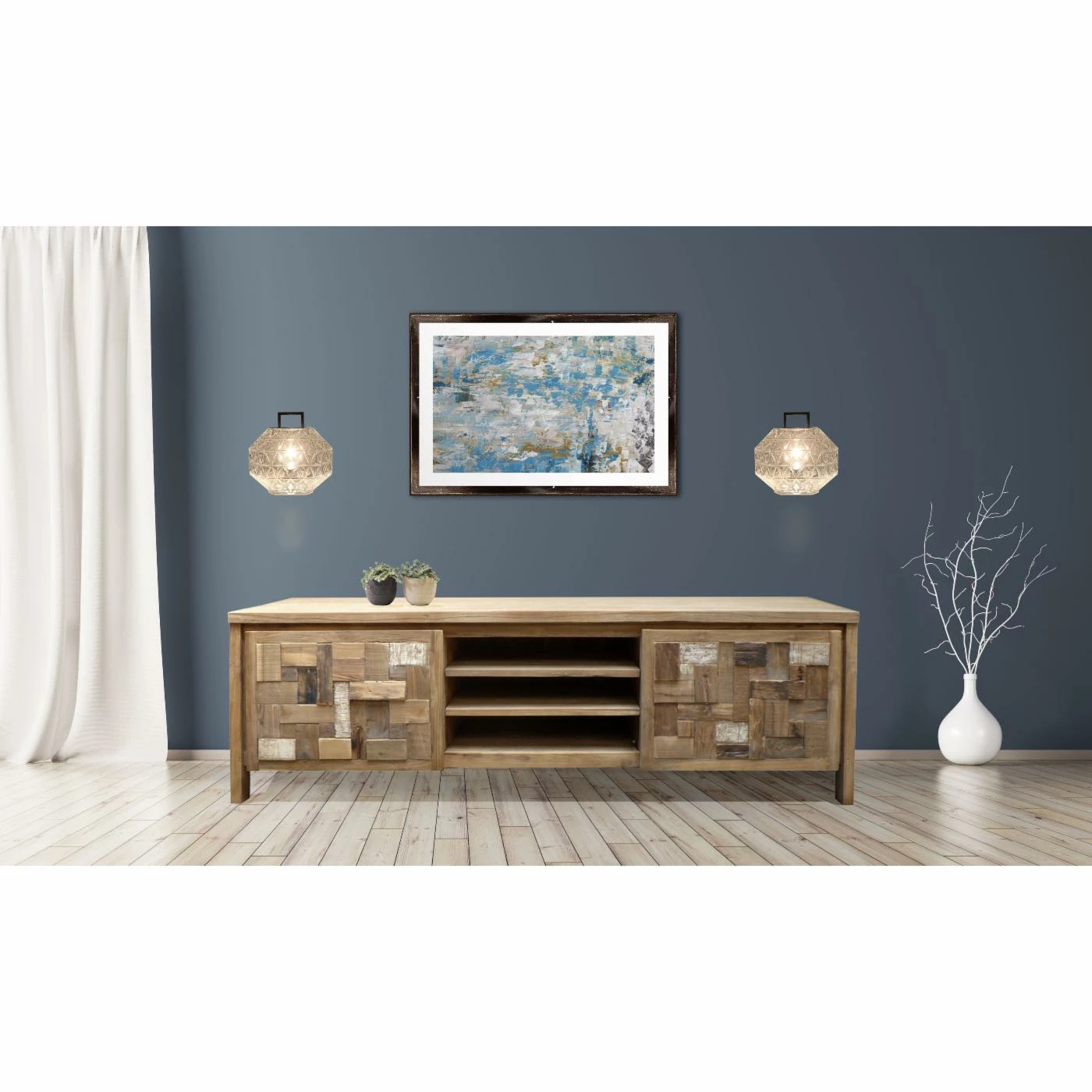 Wholesale ⭐ TV Stands Chic Teak Mosaic Brown TV Stand 🤩 - Image 5