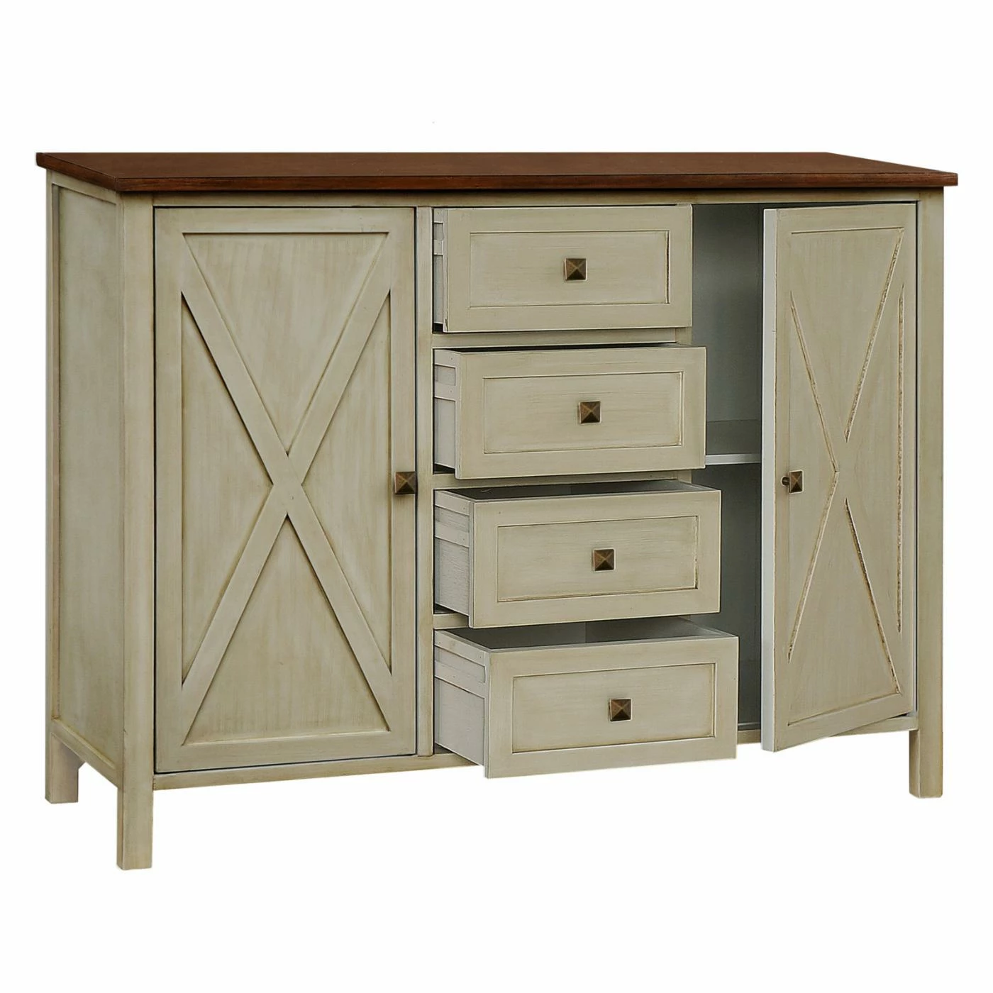 Promo ๐ฅ TV Stands Gallerie Decor Framingham Farmhouse 4 Drawer 2 Door Cabinet ๐งจ - Image 5