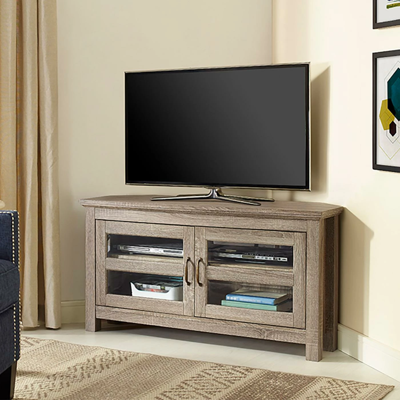 Buy 🛒 TV Stands Manor Park 44-in. Wood Corner TV Media Stand Storage Console 💯 - Image 5