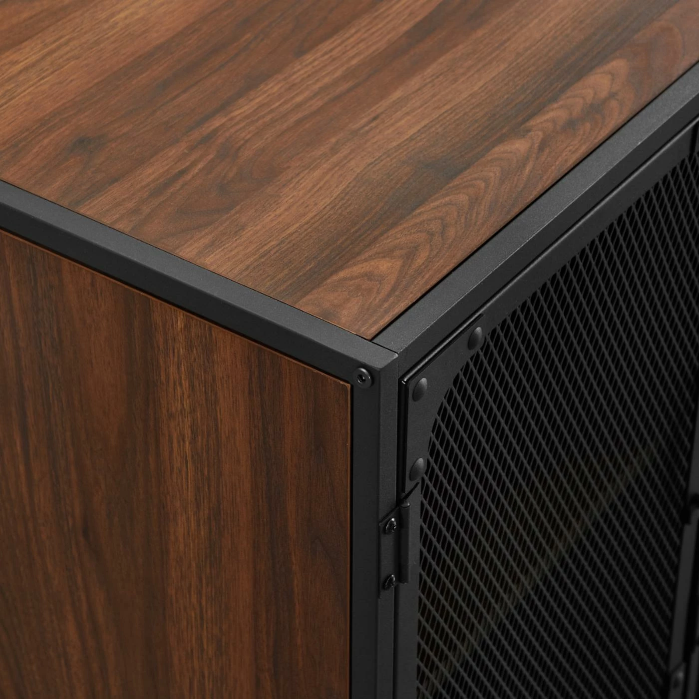 Best Sale π TV Stands Manor Park Industrial Wood And Metal TV Stand - Dark Walnut π - Image 5