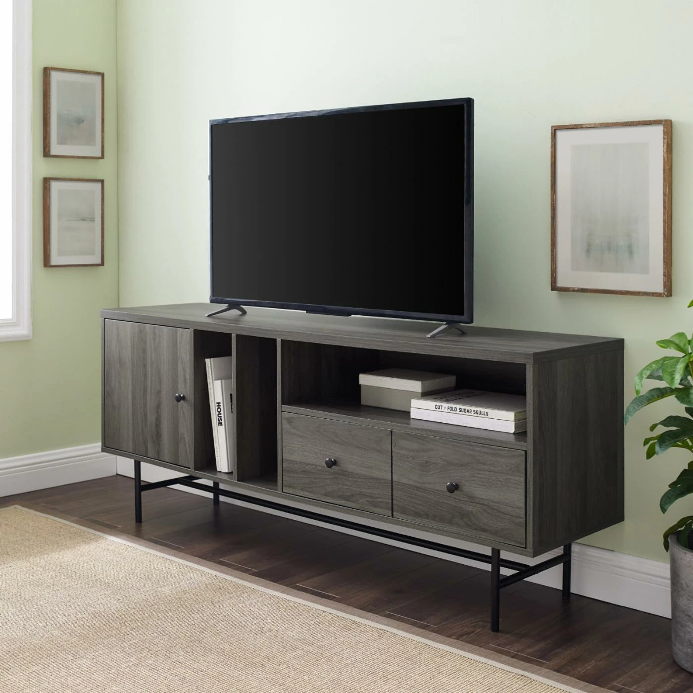 Deals π TV Stands Manor Park Modern TV Console With Record Storage π - Image 5