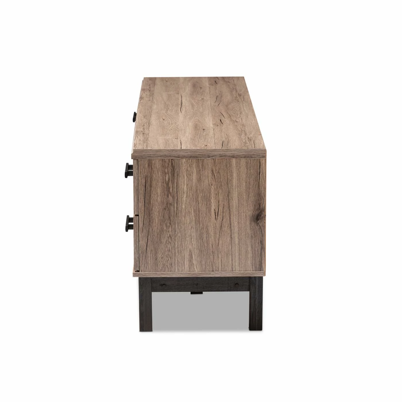 Wholesale π₯ TV Stands Baxton Studio Arend Contemporary 4 Drawer TV Stand - Oak/Ebony βοΈ - Image 5